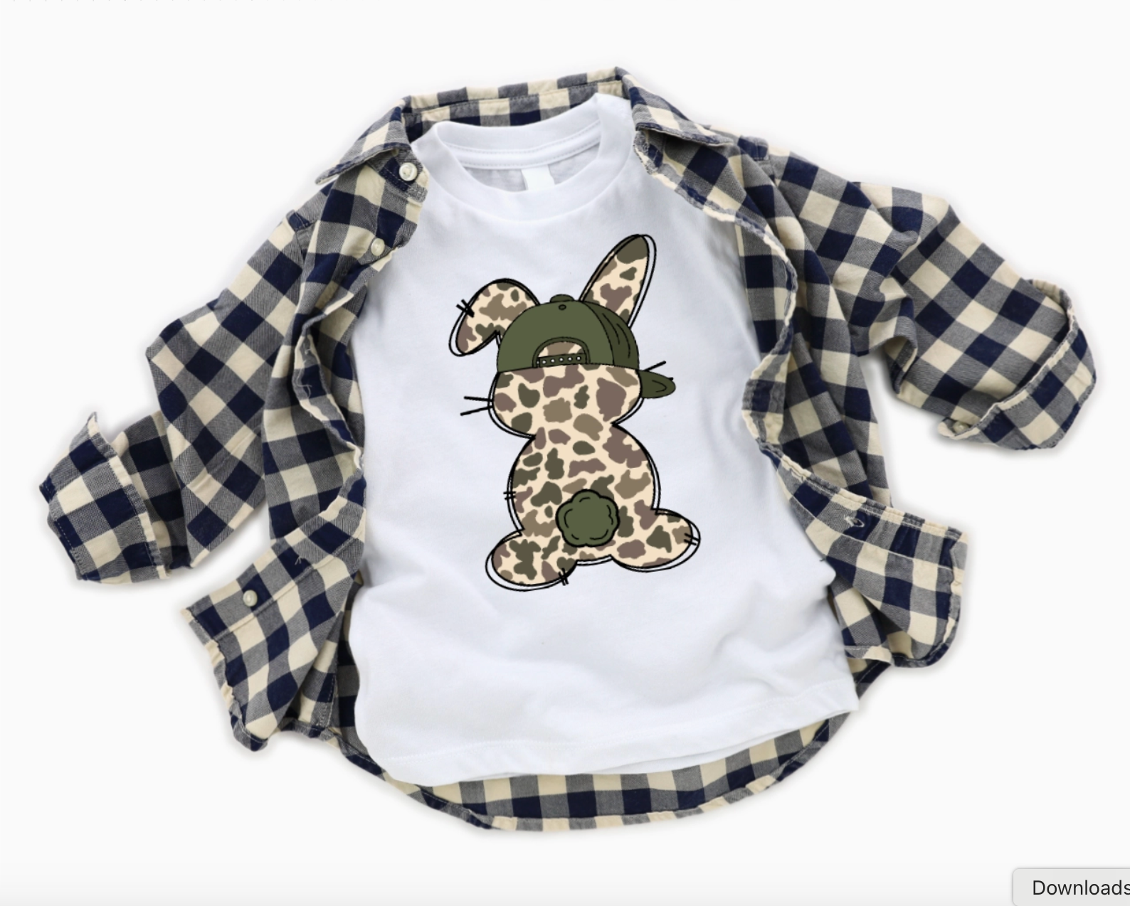 Camo Boys Easter Bunny Tee Shirt