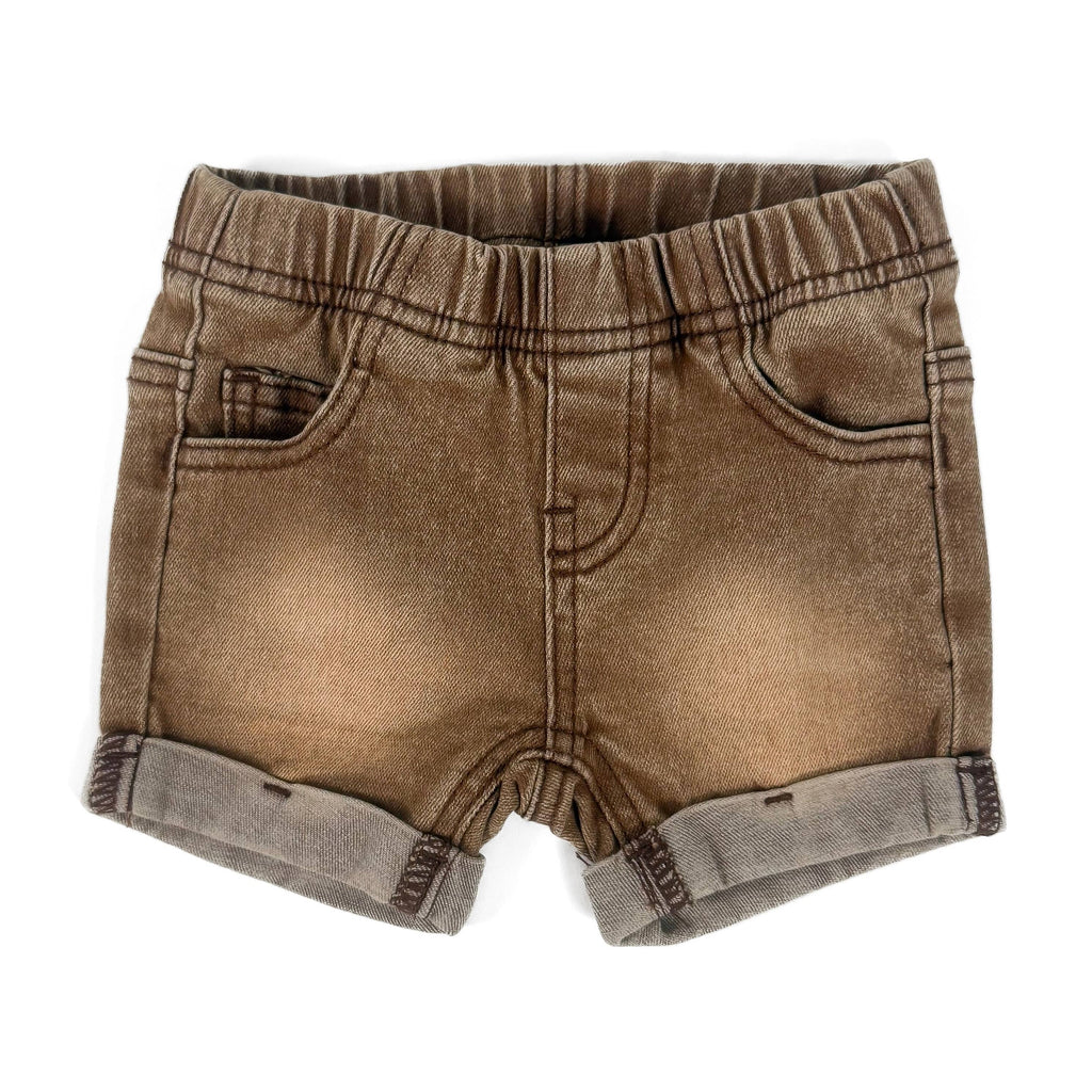 DENIM SHORTS - CAMEL