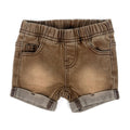 DENIM SHORTS - CAMEL
